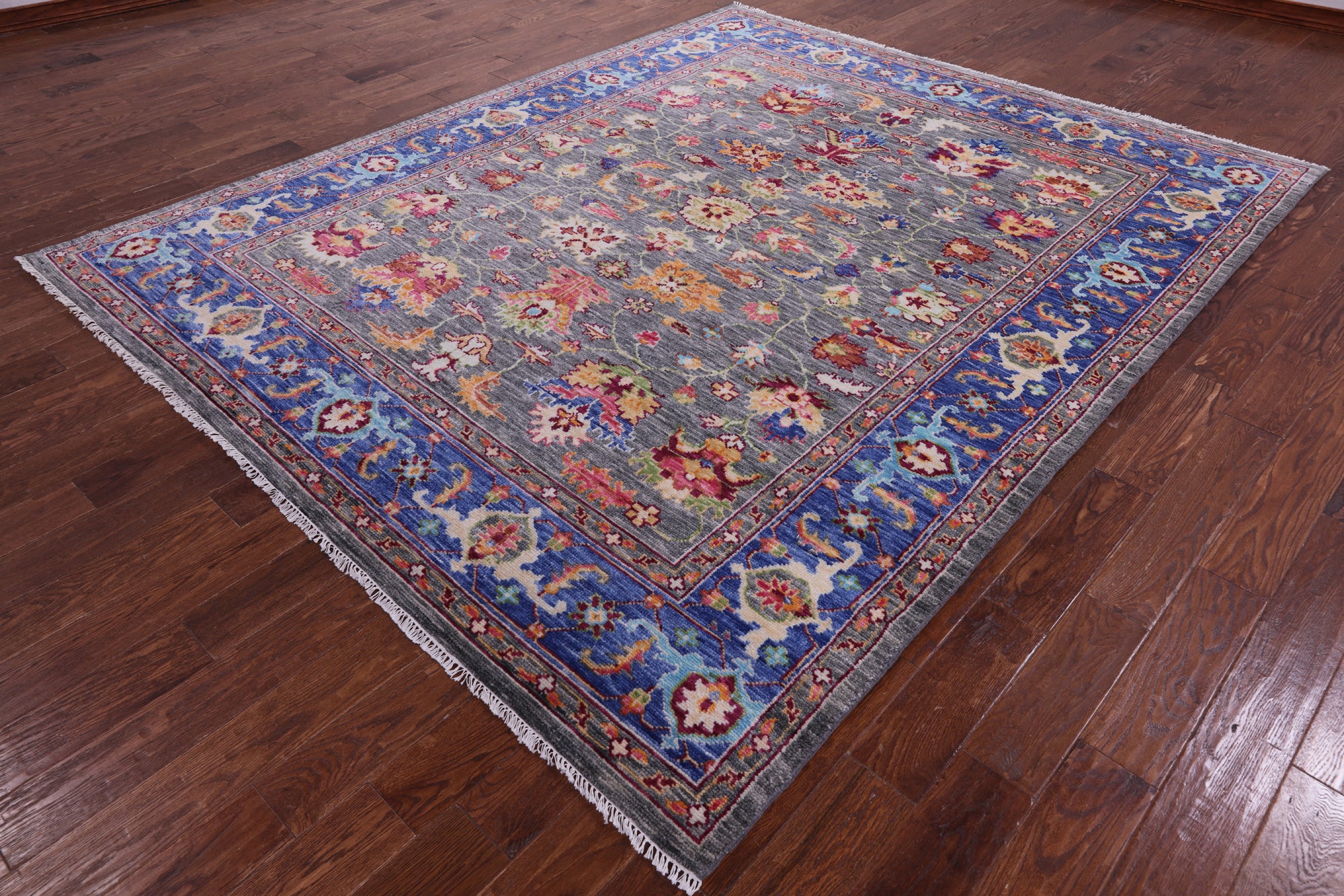 Grey Turkish Oushak Handmade Wool Rug - 8' 1" X 9' 10" - Golden Nile