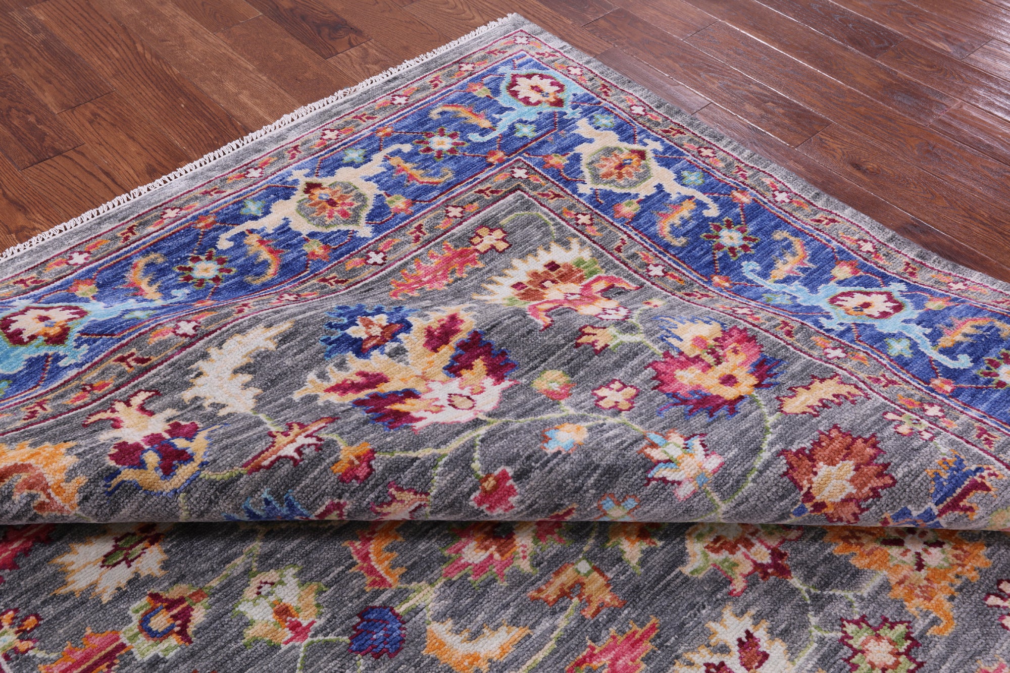 Grey Turkish Oushak Handmade Wool Rug - 8' 1" X 9' 10" - Golden Nile