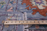 Blue Turkish Oushak Hand Knotted Wool Rug - 9' 11" X 13' 7" - Golden Nile