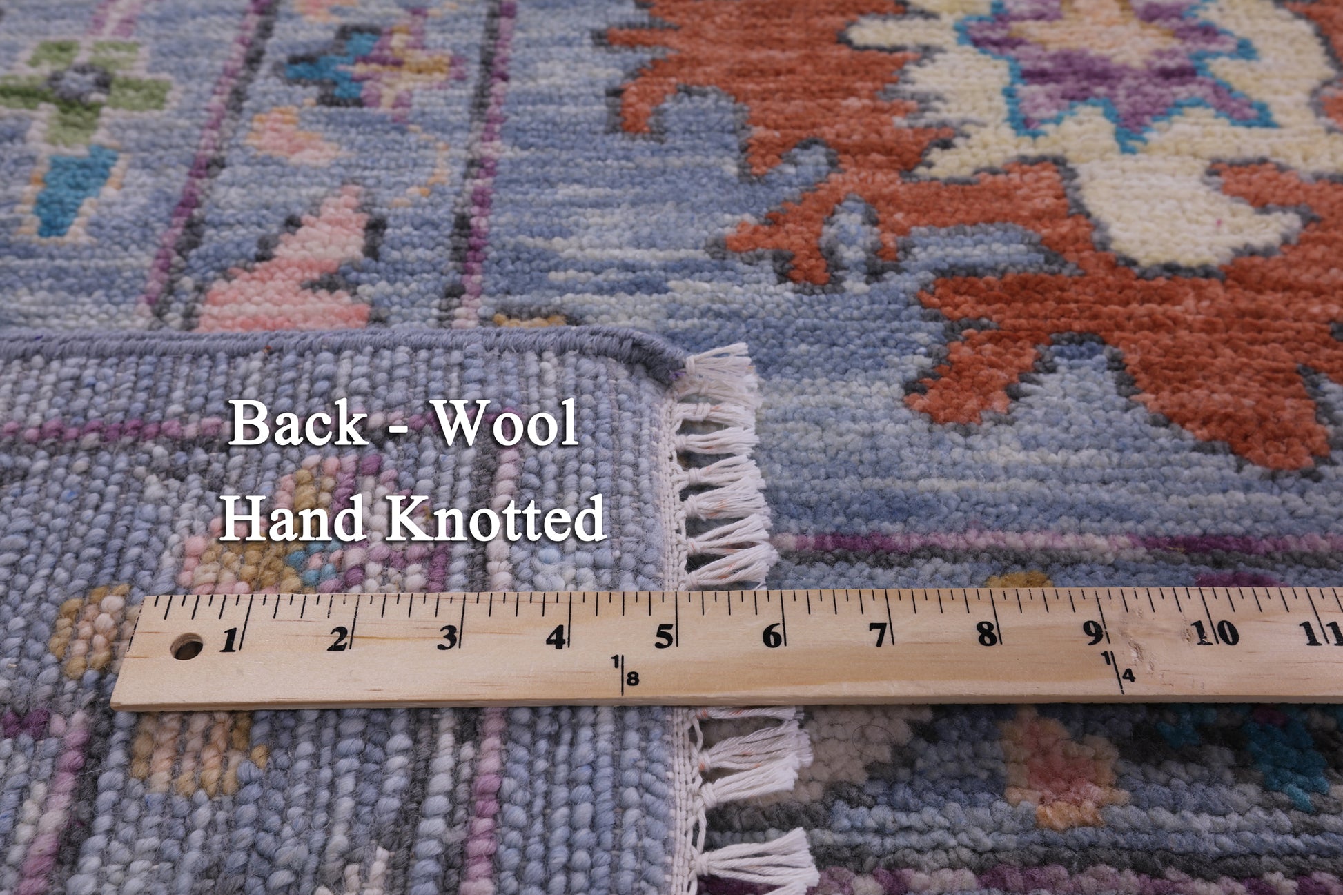 Blue Turkish Oushak Hand Knotted Wool Rug - 9' 11" X 13' 7" - Golden Nile
