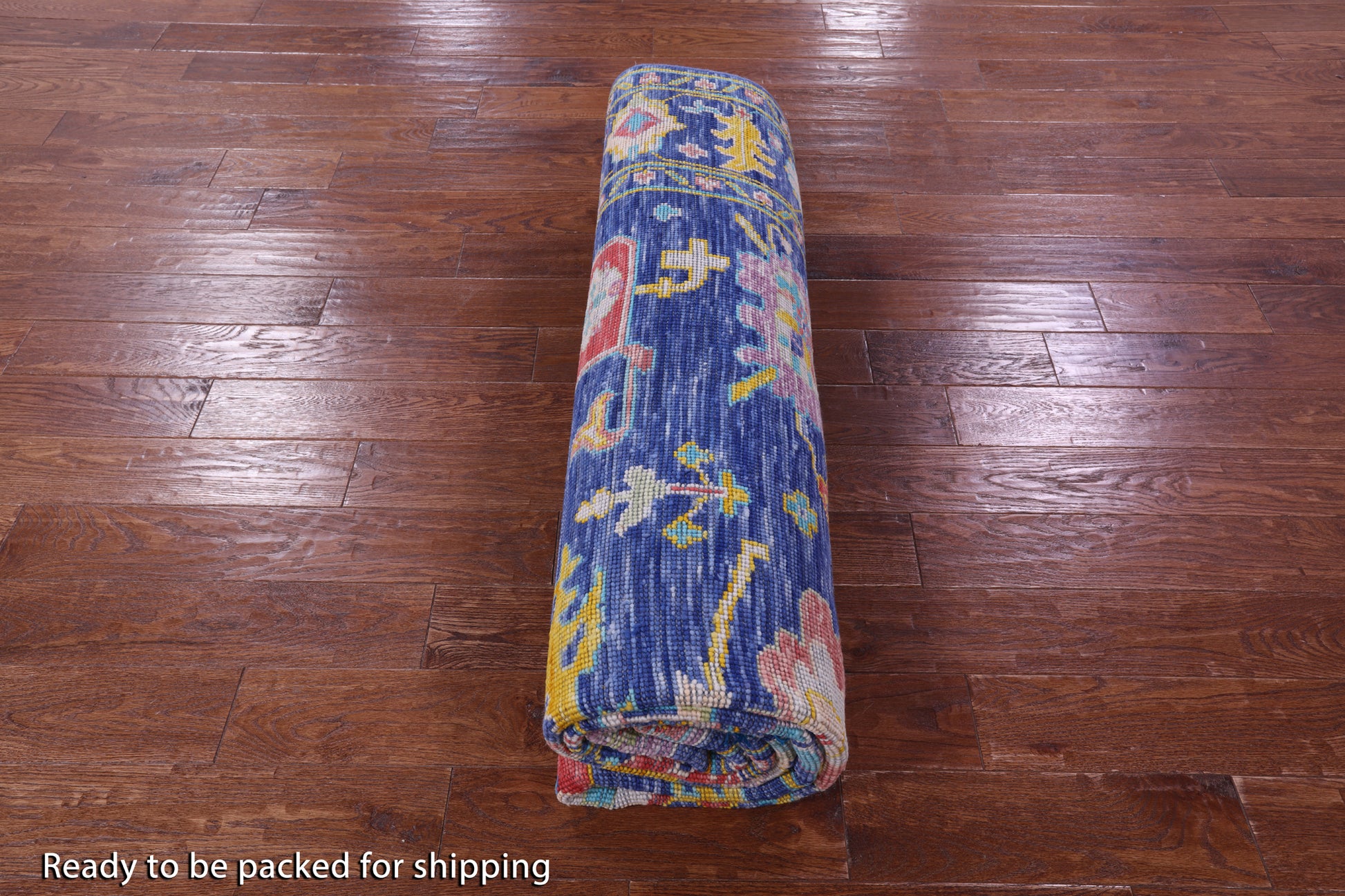 Blue Turkish Oushak Hand Knotted Wool Rug - 7' 10" X 9' 11" - Golden Nile