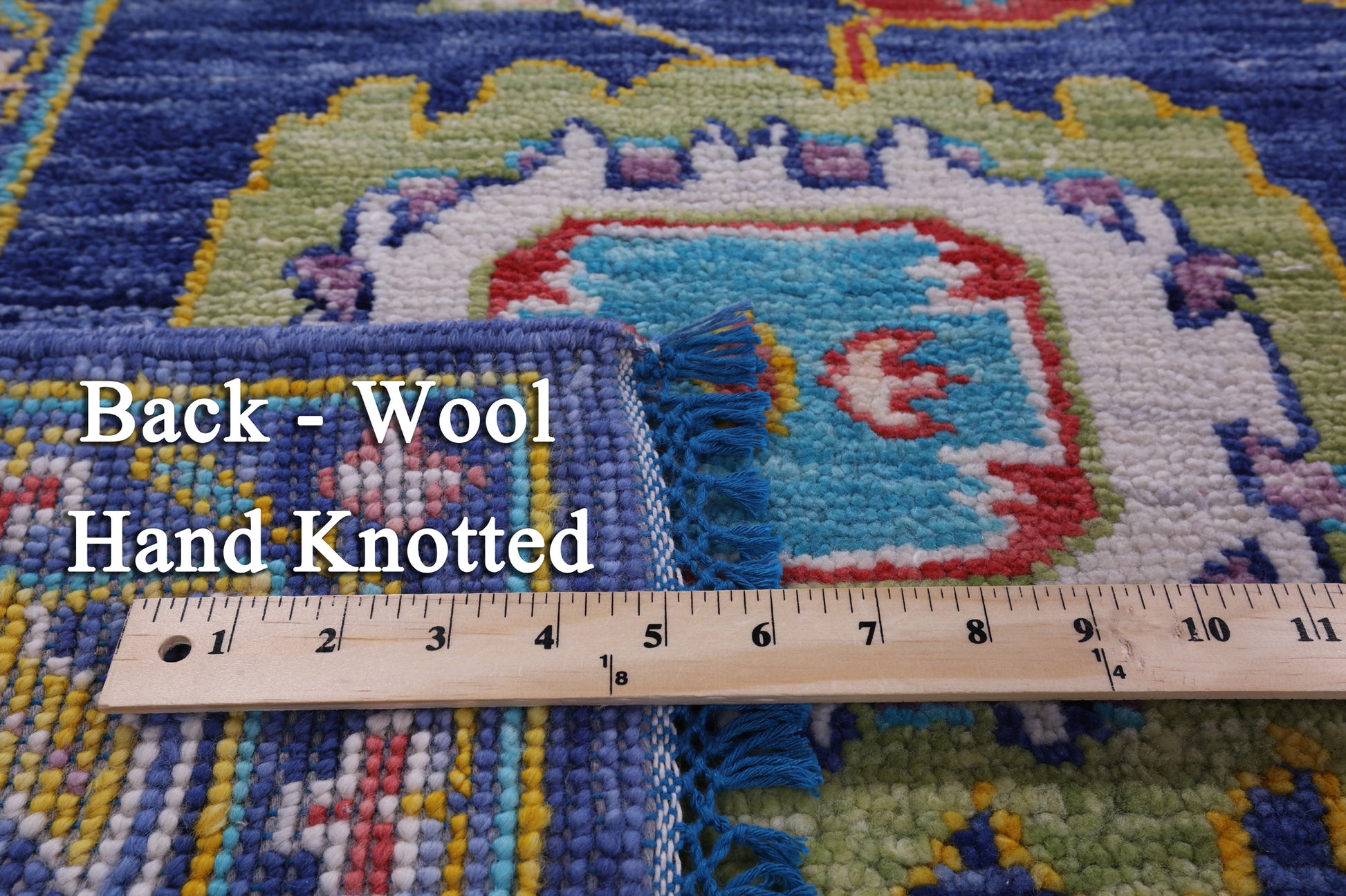 Blue Turkish Oushak Hand Knotted Wool Rug - 7' 10" X 9' 11" - Golden Nile
