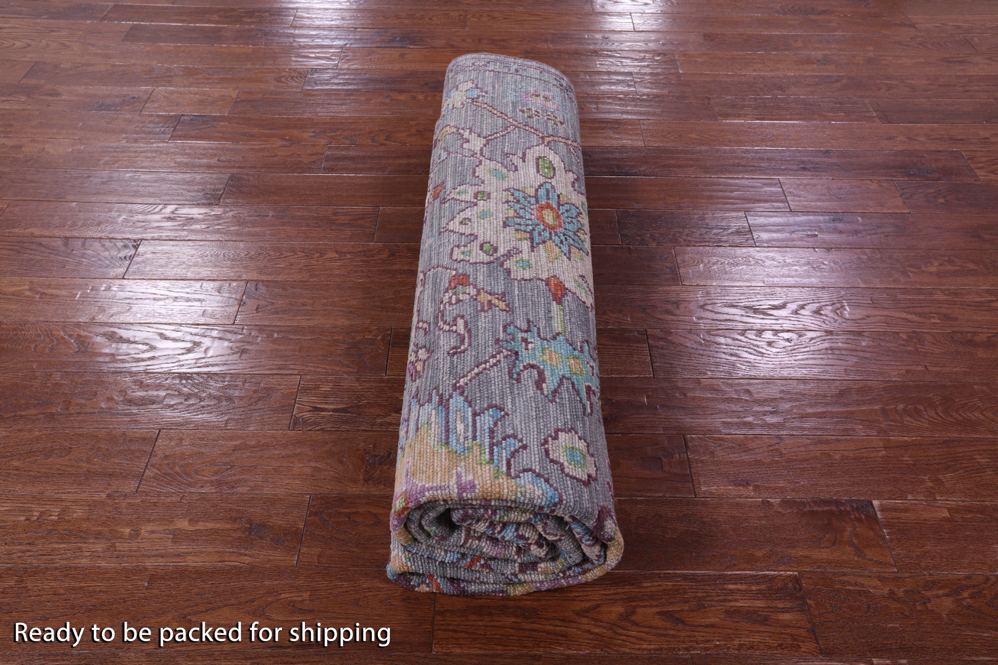 Grey Turkish Oushak Hand Knotted Wool Rug - 8' 0" X 9' 10" - Golden Nile