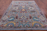 Grey Turkish Oushak Hand Knotted Wool Rug - 8' 0" X 9' 10" - Golden Nile