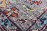 Grey Turkish Oushak Hand Knotted Wool Rug - 8' 0" X 9' 10" - Golden Nile