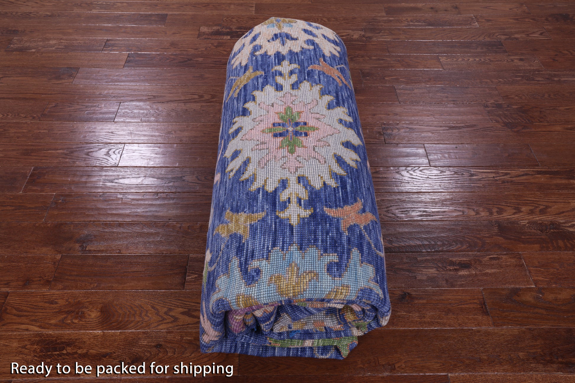 Blue Turkish Oushak Hand Knotted Wool Rug - 10' 2" X 14' 0" - Golden Nile