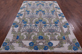 Ivory William Morris Hand Knotted Wool Rug - 5' 11" X 9' 2" - Golden Nile