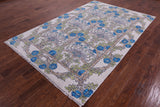 Ivory William Morris Hand Knotted Wool Rug - 5' 11" X 9' 2" - Golden Nile