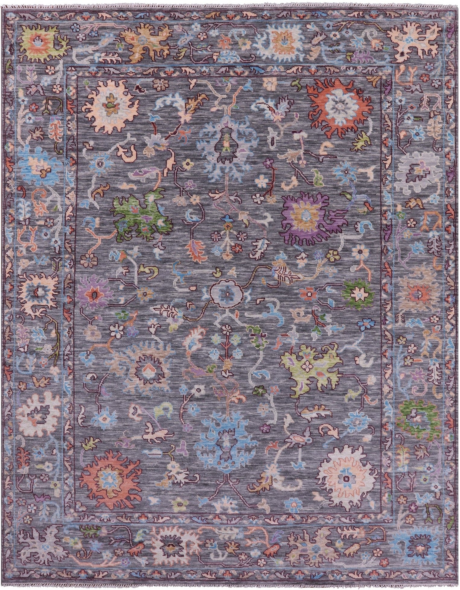Grey Turkish Oushak Handmade Wool Rug - 9' 4" X 12' 0" - Golden Nile