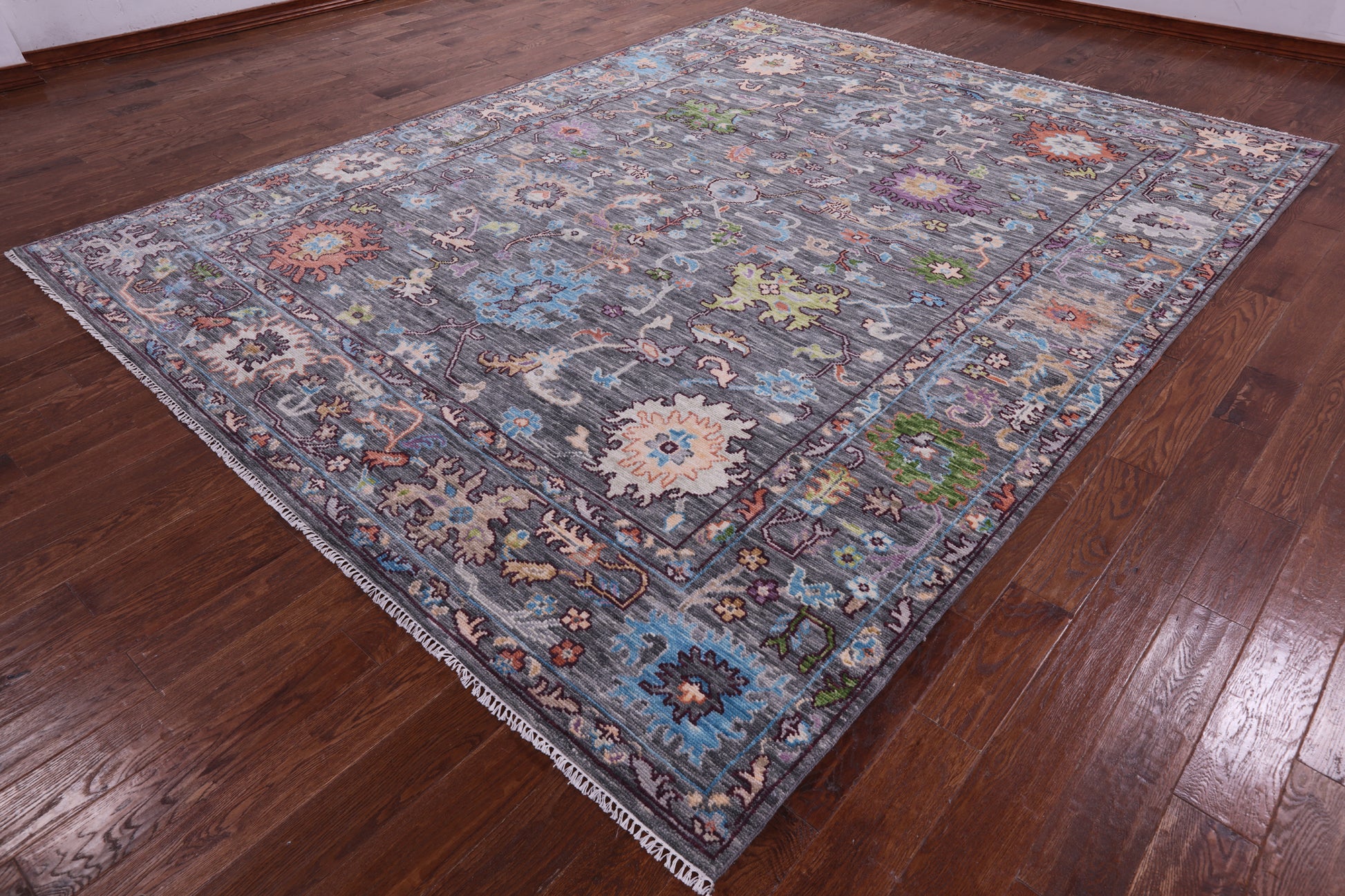 Grey Turkish Oushak Handmade Wool Rug - 9' 4" X 12' 0" - Golden Nile