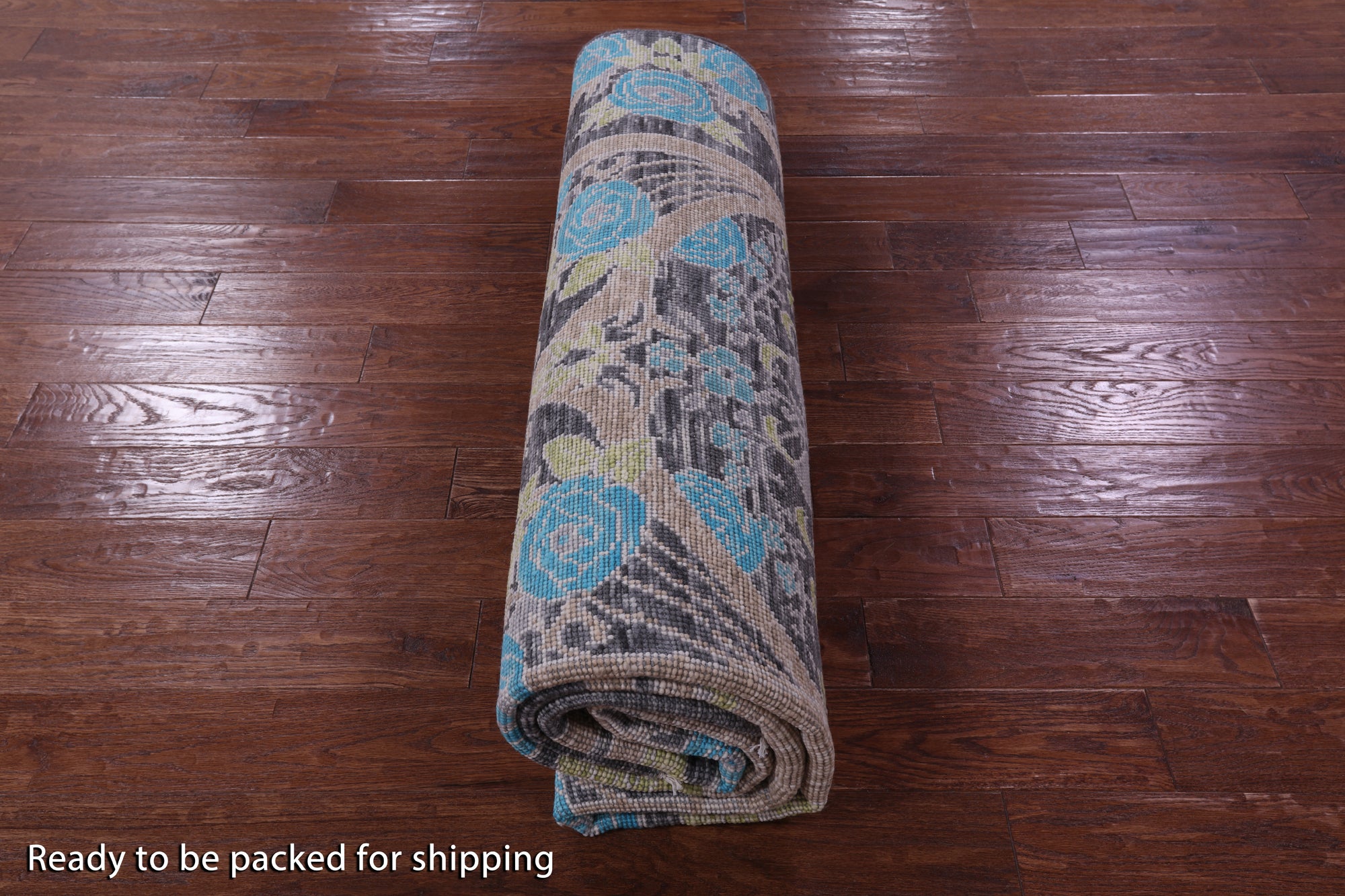 Grey William Morris Hand Knotted Wool Rug - 7' 11" X 9' 9" - Golden Nile