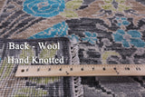 Grey William Morris Hand Knotted Wool Rug - 7' 11" X 9' 9" - Golden Nile