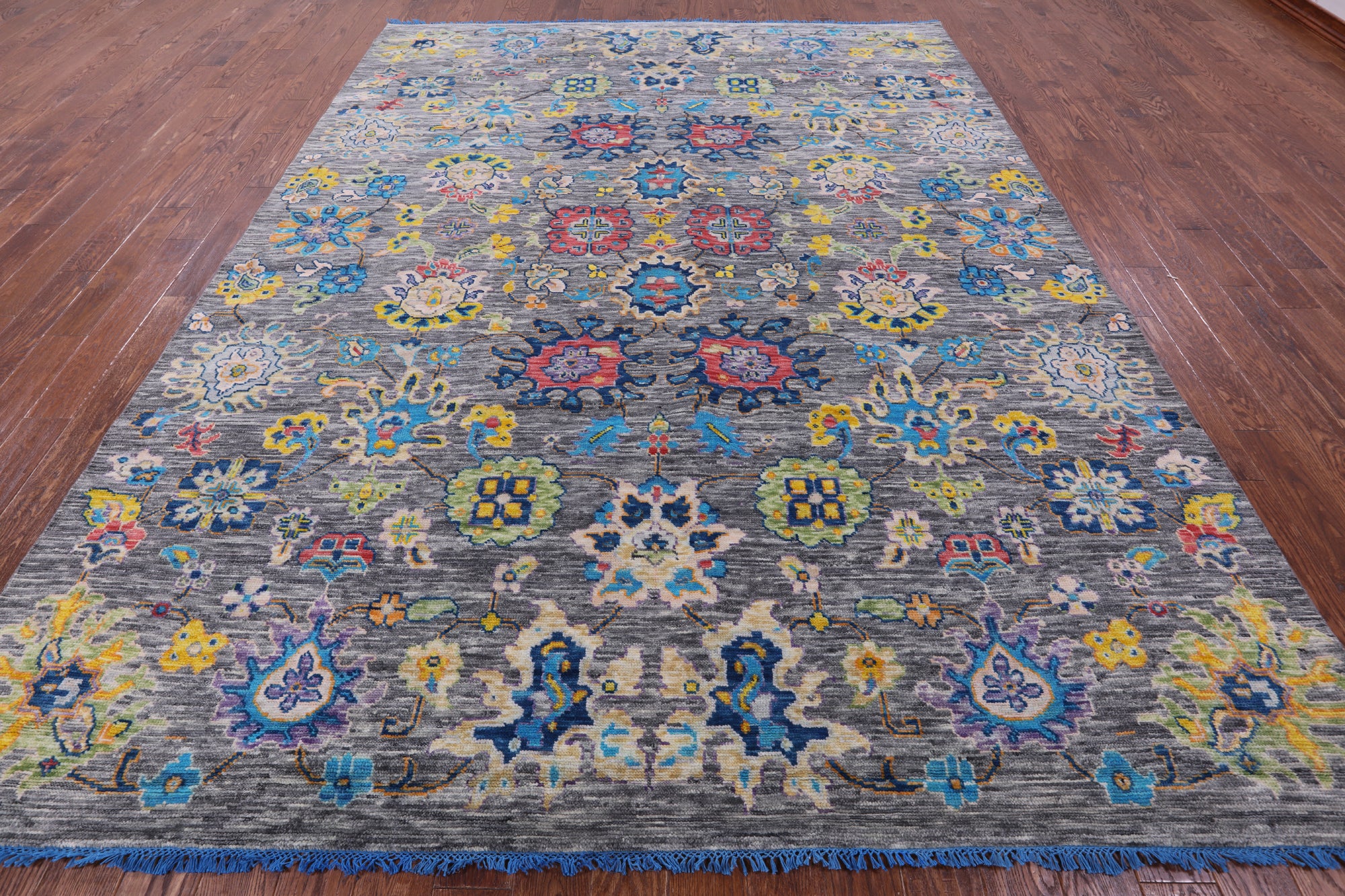 Grey Turkish Oushak Hand Knotted Wool Rug - 8' 11" X 11' 11" - Golden Nile