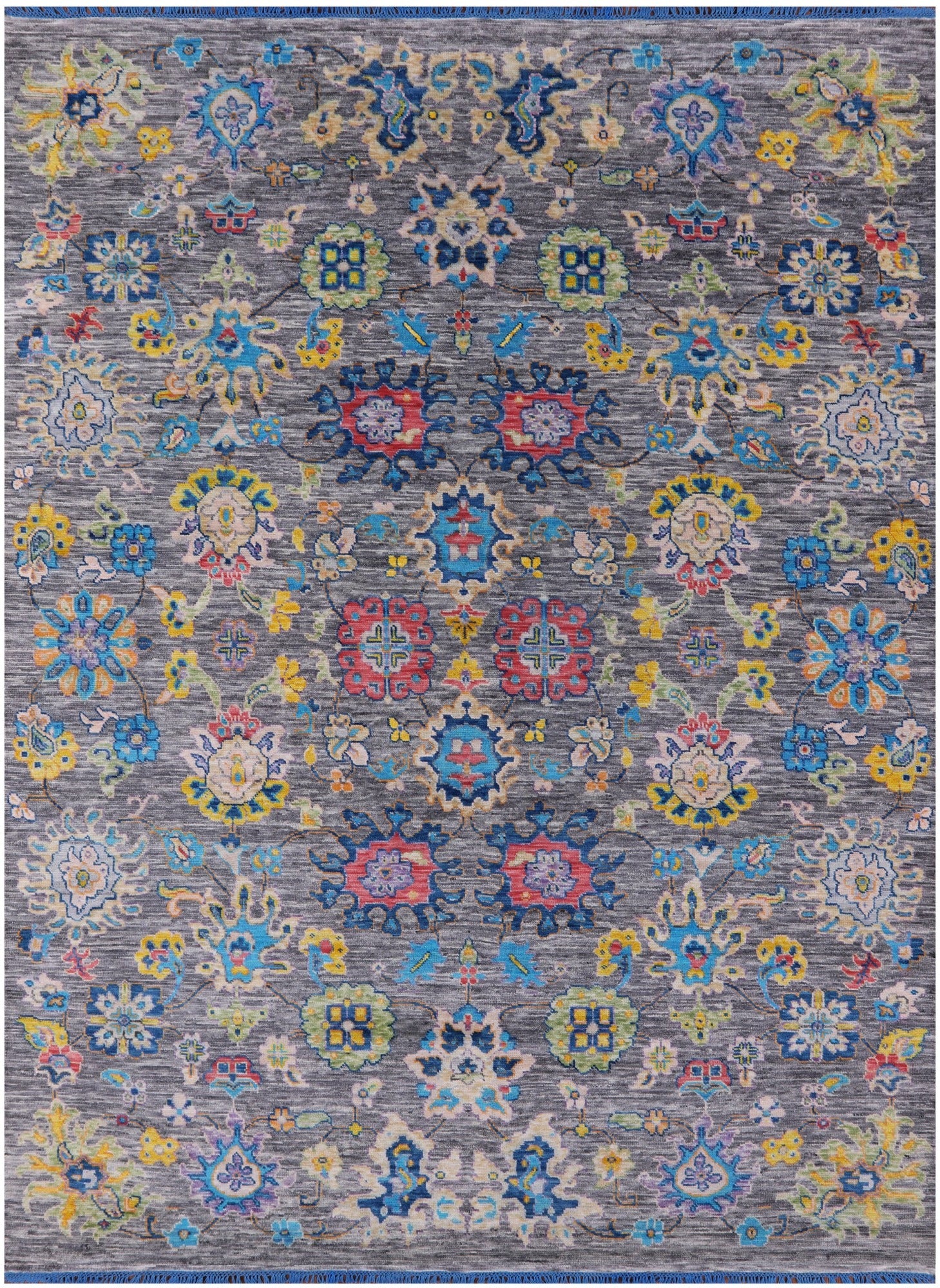 Grey Turkish Oushak Hand Knotted Wool Rug - 8' 11" X 11' 11" - Golden Nile