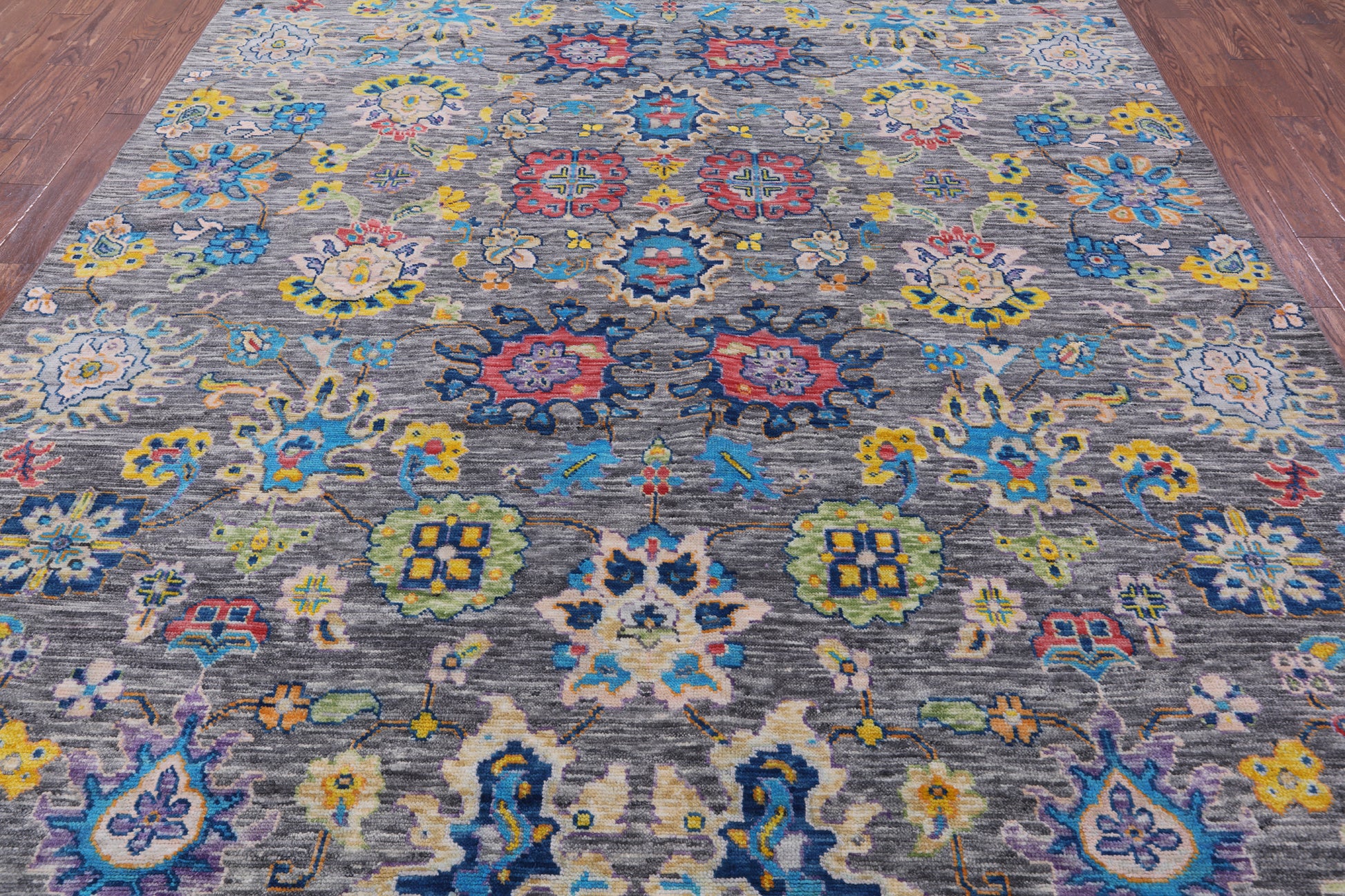 Grey Turkish Oushak Hand Knotted Wool Rug - 8' 11" X 11' 11" - Golden Nile
