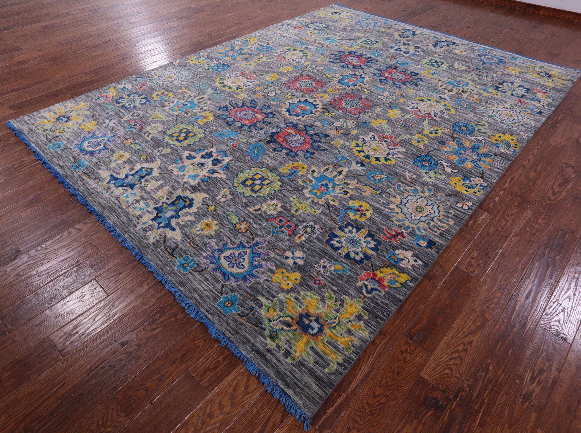 Grey Turkish Oushak Hand Knotted Wool Rug - 8' 11" X 11' 11" - Golden Nile