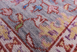 Grey Turkish Oushak Hand Knotted Wool Rug - 7' 11" X 9' 10" - Golden Nile