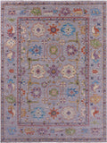 Grey Turkish Oushak Hand Knotted Wool Rug - 8' 10" X 12' 0" - Golden Nile