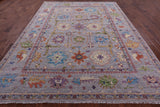 Grey Turkish Oushak Hand Knotted Wool Rug - 8' 10" X 12' 0" - Golden Nile
