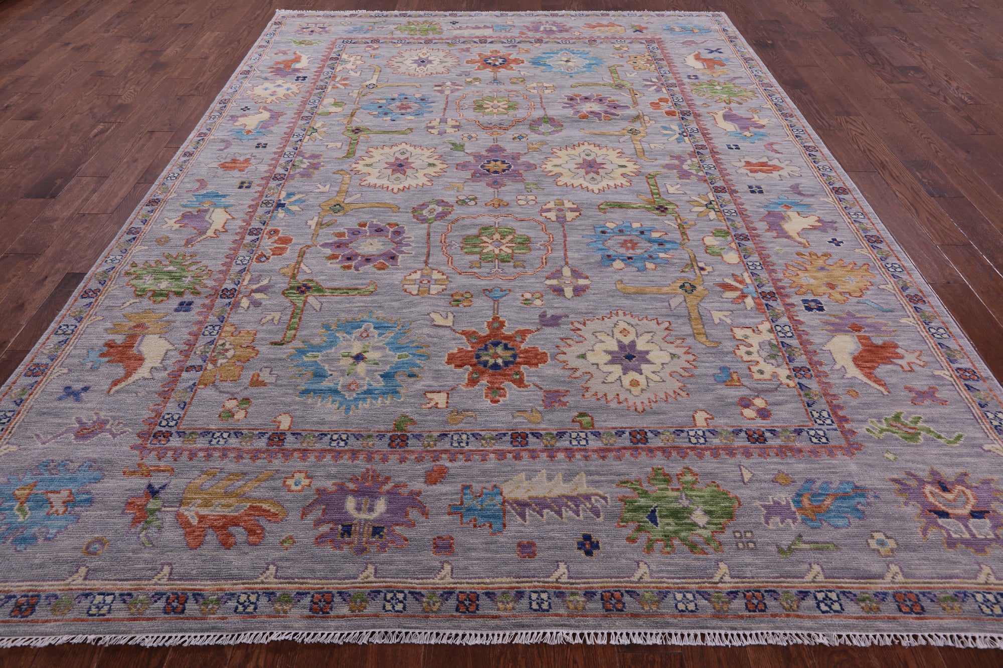Grey Turkish Oushak Hand Knotted Wool Rug - 8' 10" X 12' 0" - Golden Nile
