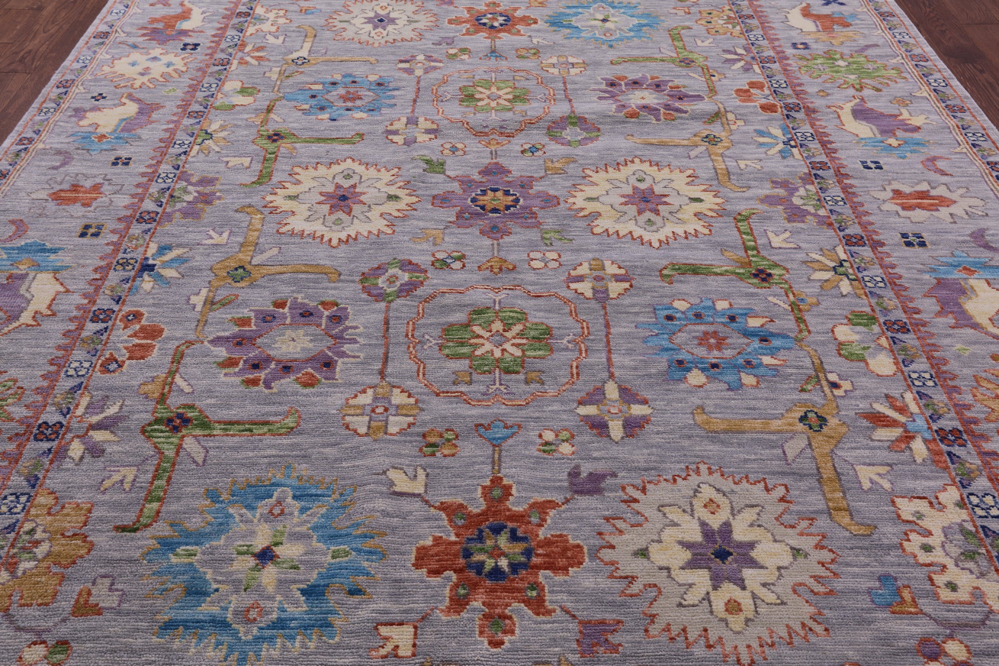 Grey Turkish Oushak Hand Knotted Wool Rug - 8' 10" X 12' 0" - Golden Nile