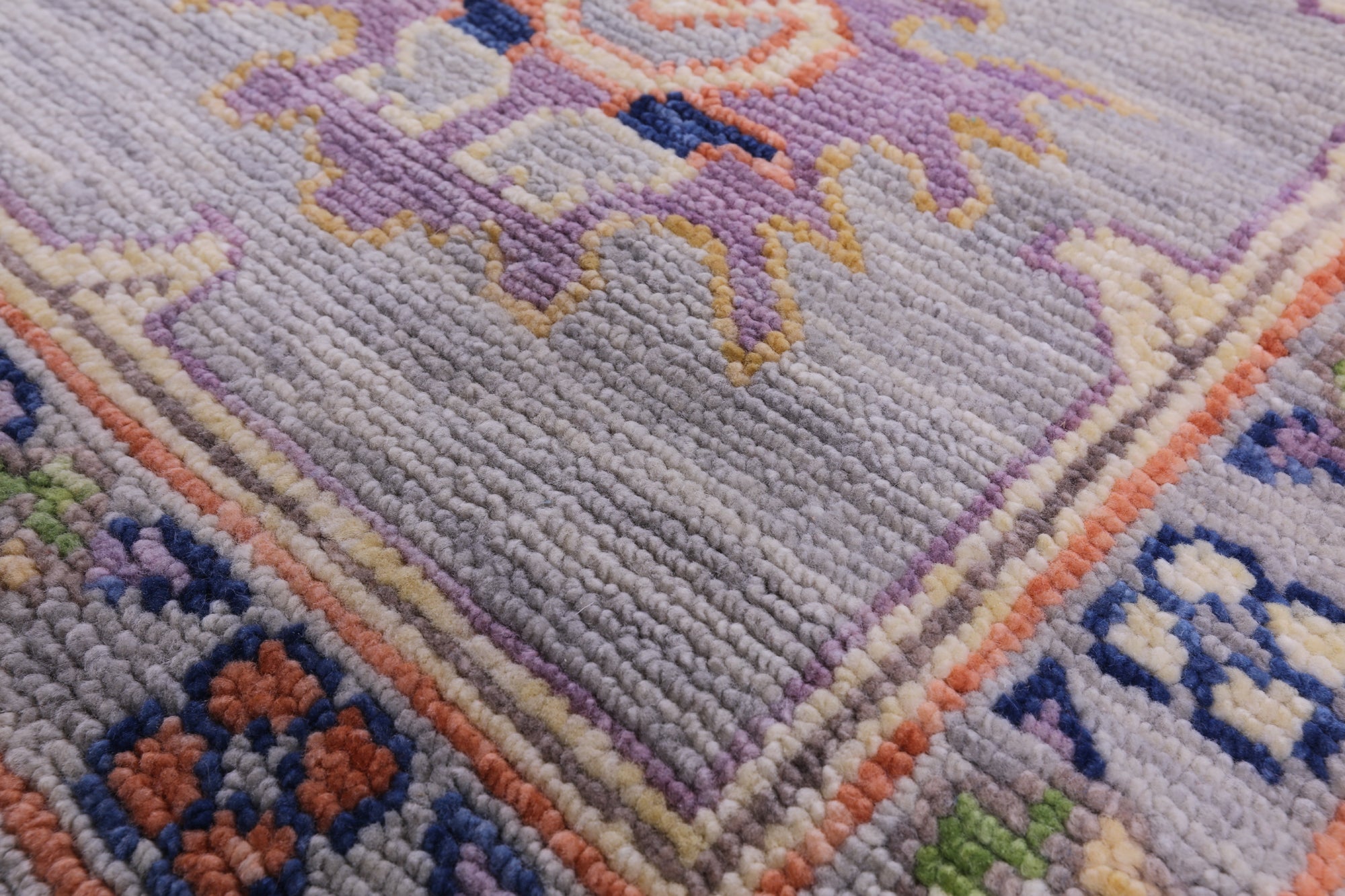 Grey Turkish Oushak Hand Knotted Wool Rug - 8' 10" X 12' 0" - Golden Nile