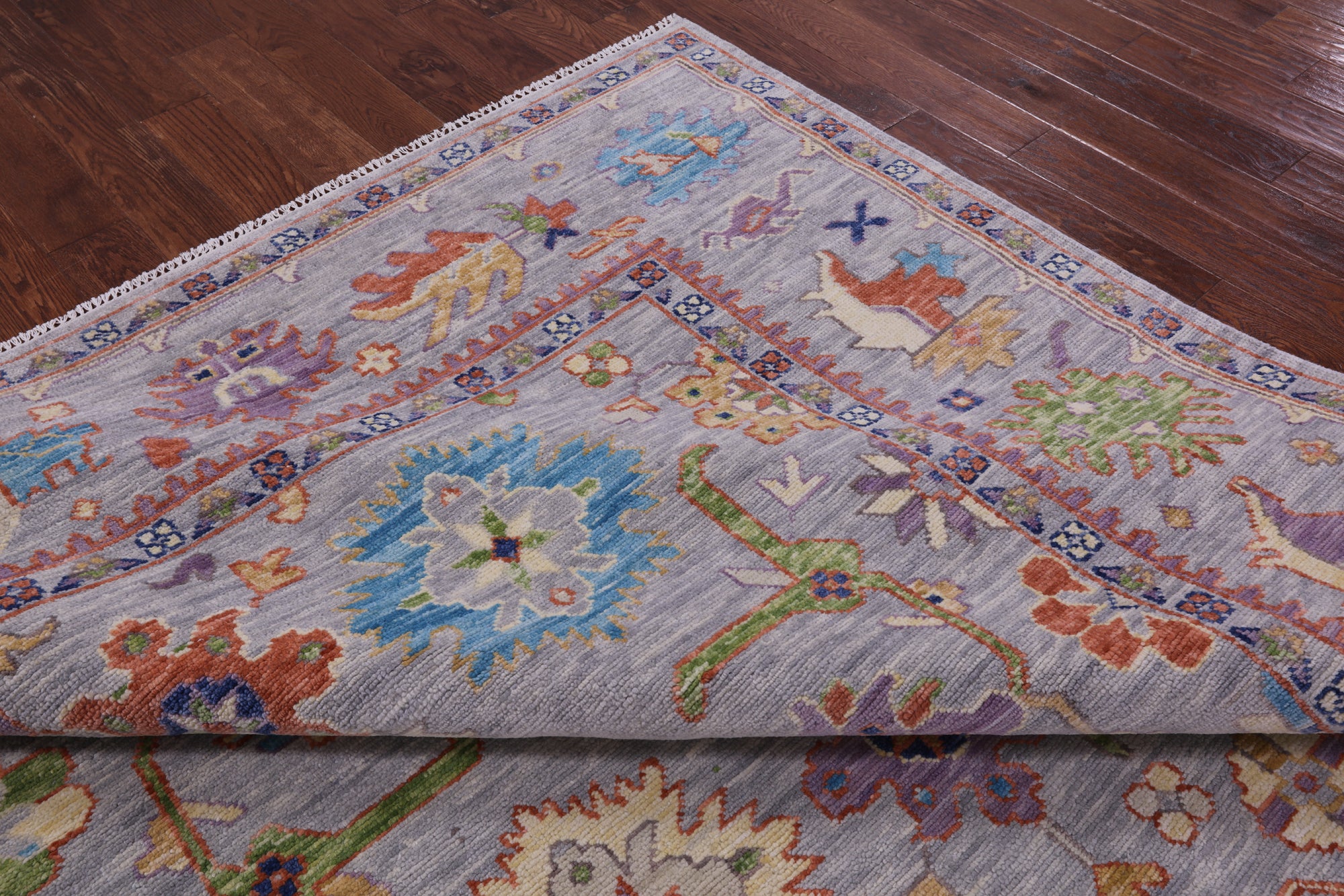Grey Turkish Oushak Hand Knotted Wool Rug - 8' 10" X 12' 0" - Golden Nile