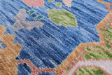 Blue Persian Fine Serapi Hand Knotted Wool Rug - 7' 11" X 10' 1" - Golden Nile
