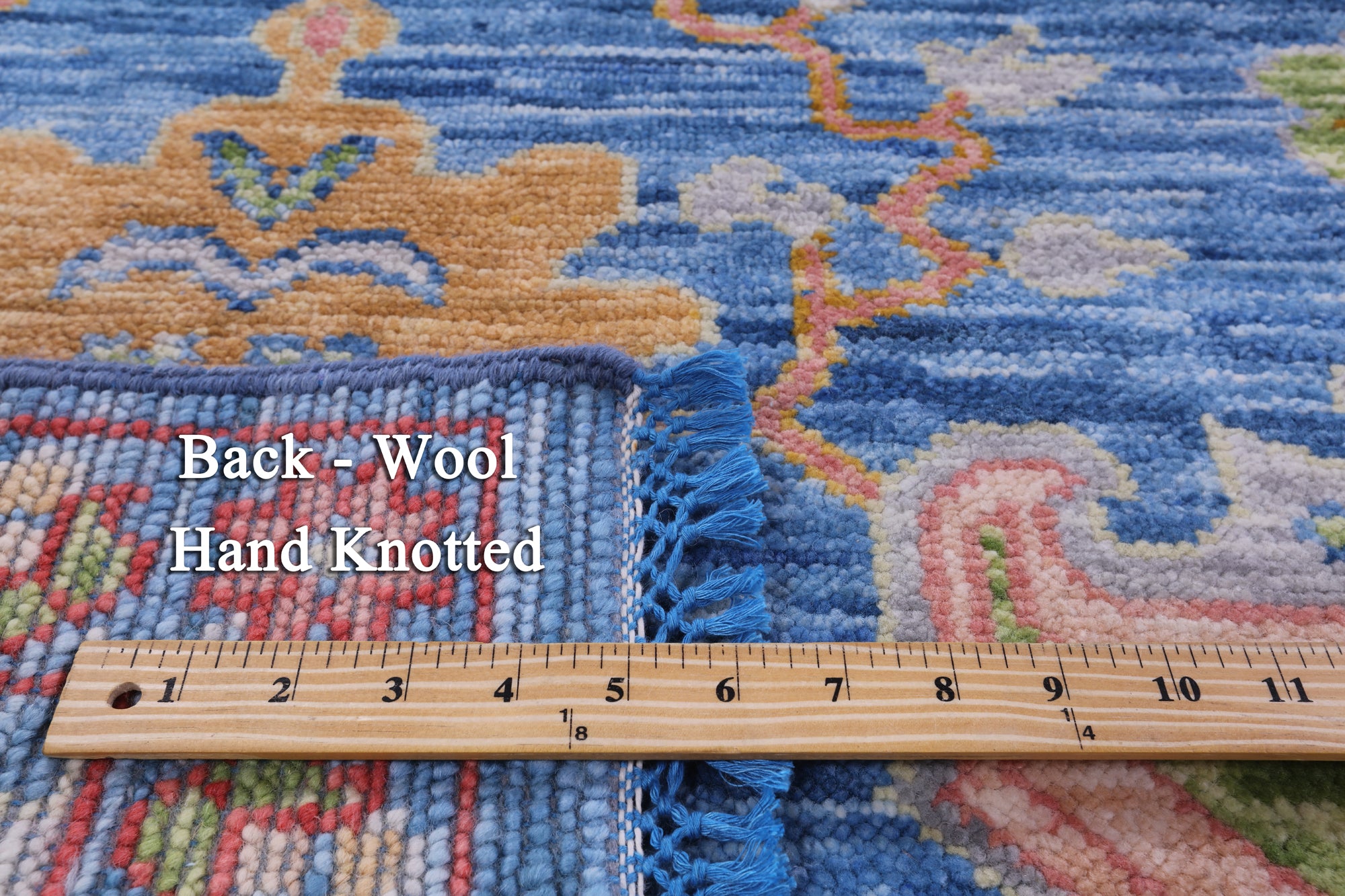Blue Persian Fine Serapi Hand Knotted Wool Rug - 7' 11" X 10' 1" - Golden Nile