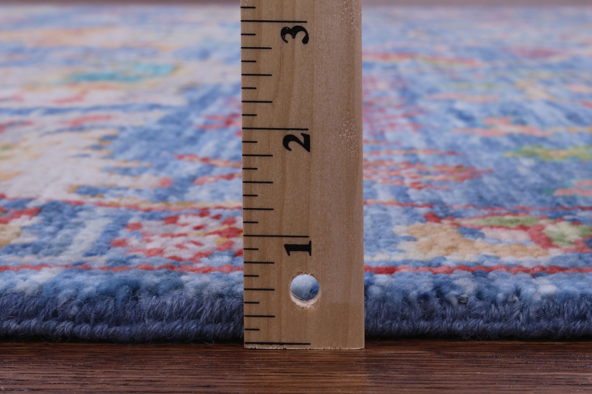 Blue Persian Fine Serapi Hand Knotted Wool Rug - 7' 11" X 10' 1" - Golden Nile