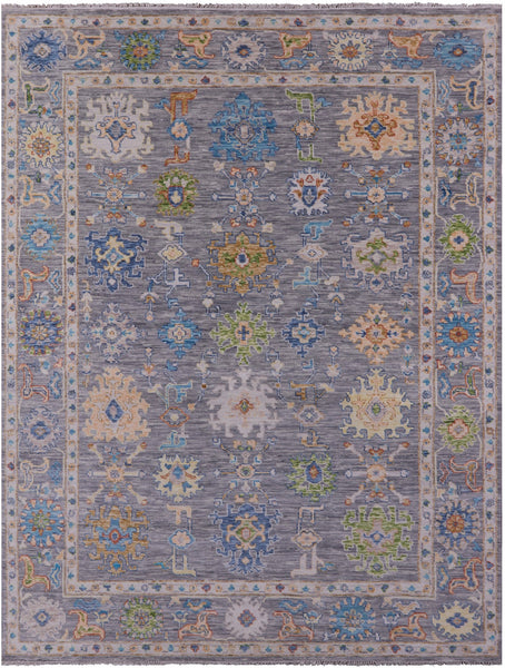 Grey Turkish Oushak Hand Knotted Wool Rug - 9' 3" X 12' 3" - Golden Nile