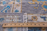 Grey Turkish Oushak Hand Knotted Wool Rug - 9' 3" X 12' 3" - Golden Nile