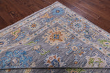 Grey Turkish Oushak Hand Knotted Wool Rug - 9' 3" X 12' 3" - Golden Nile