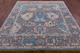 Grey Square Turkish Oushak Hand Knotted Wool Rug - 7' 11" X 8' 1" - Golden Nile