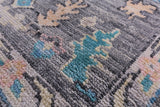 Grey Square Turkish Oushak Hand Knotted Wool Rug - 7' 11" X 8' 1" - Golden Nile