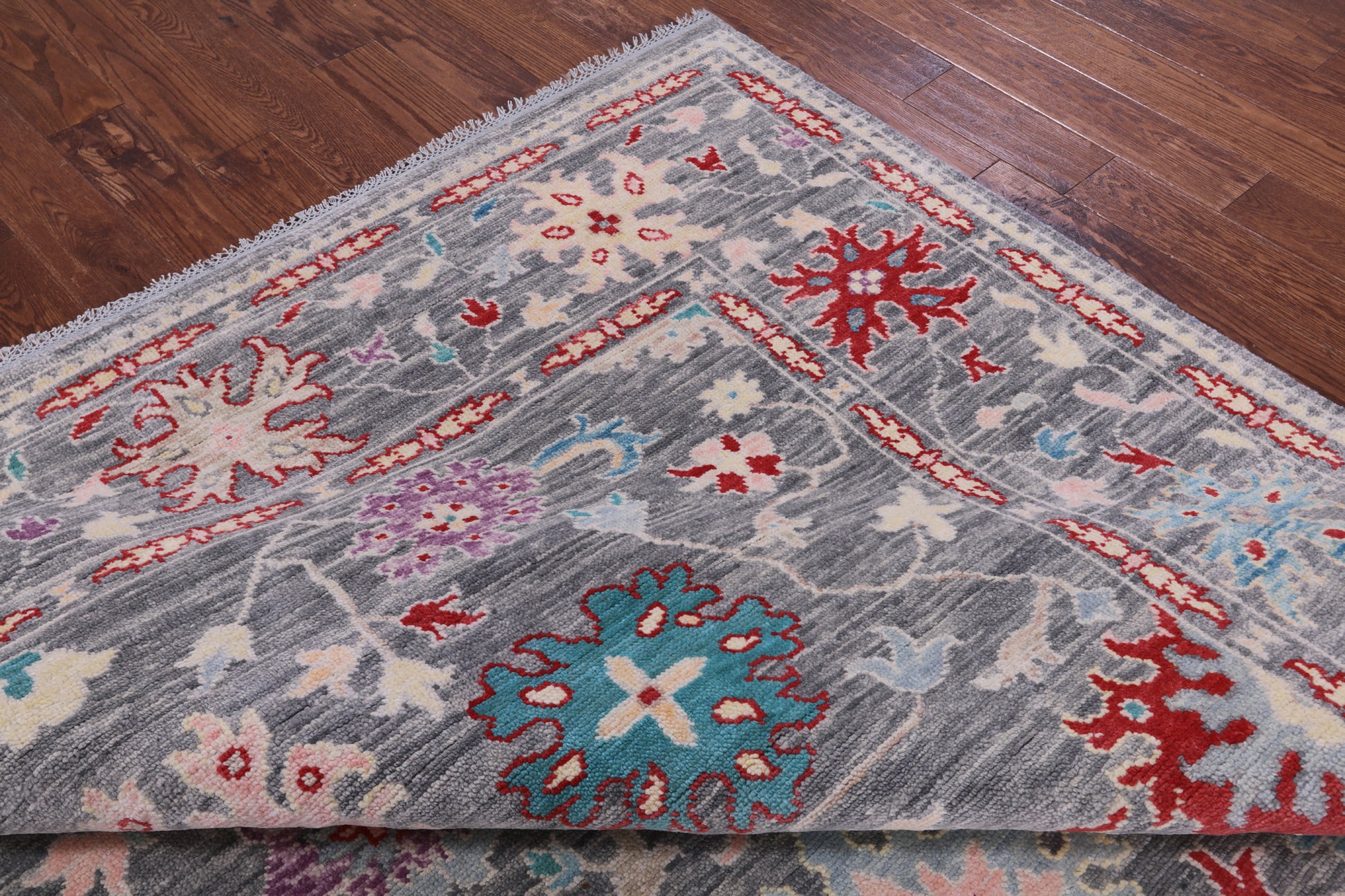 Grey Turkish Oushak Hand Knotted Wool Rug - 9' 0" X 12' 2" - Golden Nile