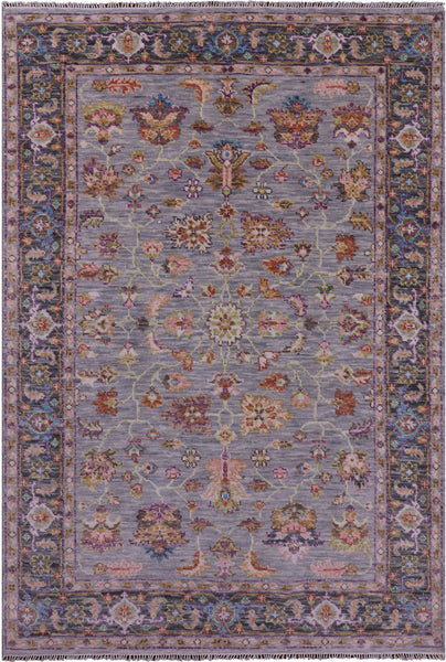 Grey Persian Fine Serapi Hand Knotted Wool Rug - 6' 0" X 8' 10" - Golden Nile