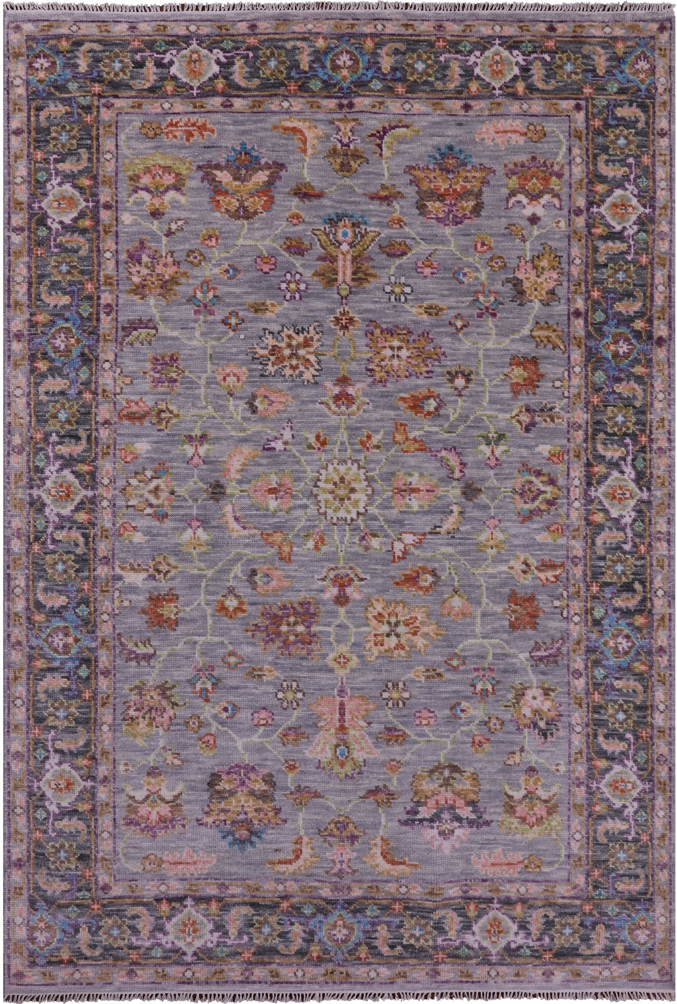 Grey Persian Fine Serapi Hand Knotted Wool Rug - 6' 0" X 8' 10" - Golden Nile