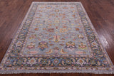 Grey Persian Fine Serapi Hand Knotted Wool Rug - 6' 0" X 8' 10" - Golden Nile
