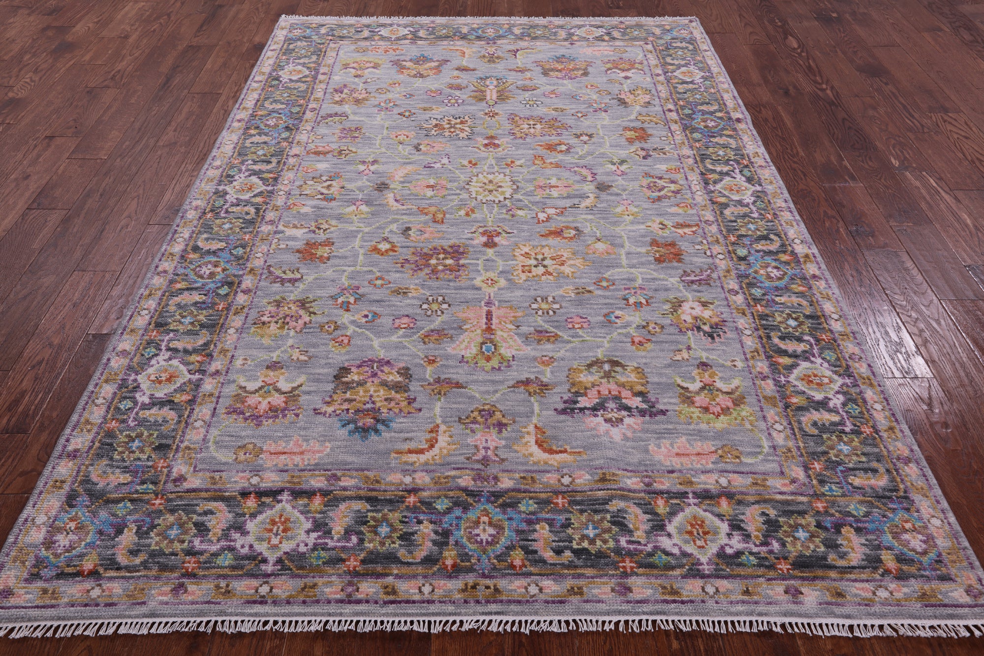 Grey Persian Fine Serapi Hand Knotted Wool Rug - 6' 0" X 8' 10" - Golden Nile