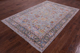 Grey Persian Fine Serapi Hand Knotted Wool Rug - 6' 0" X 8' 10" - Golden Nile