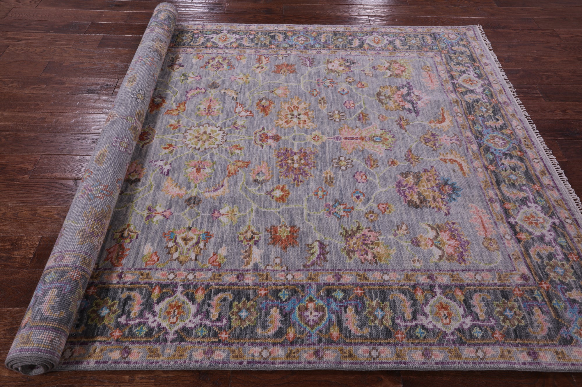 Grey Persian Fine Serapi Hand Knotted Wool Rug - 6' 0" X 8' 10" - Golden Nile