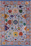 Grey Turkish Oushak Hand Knotted Wool Rug - 5' 3" X 7' 10" - Golden Nile