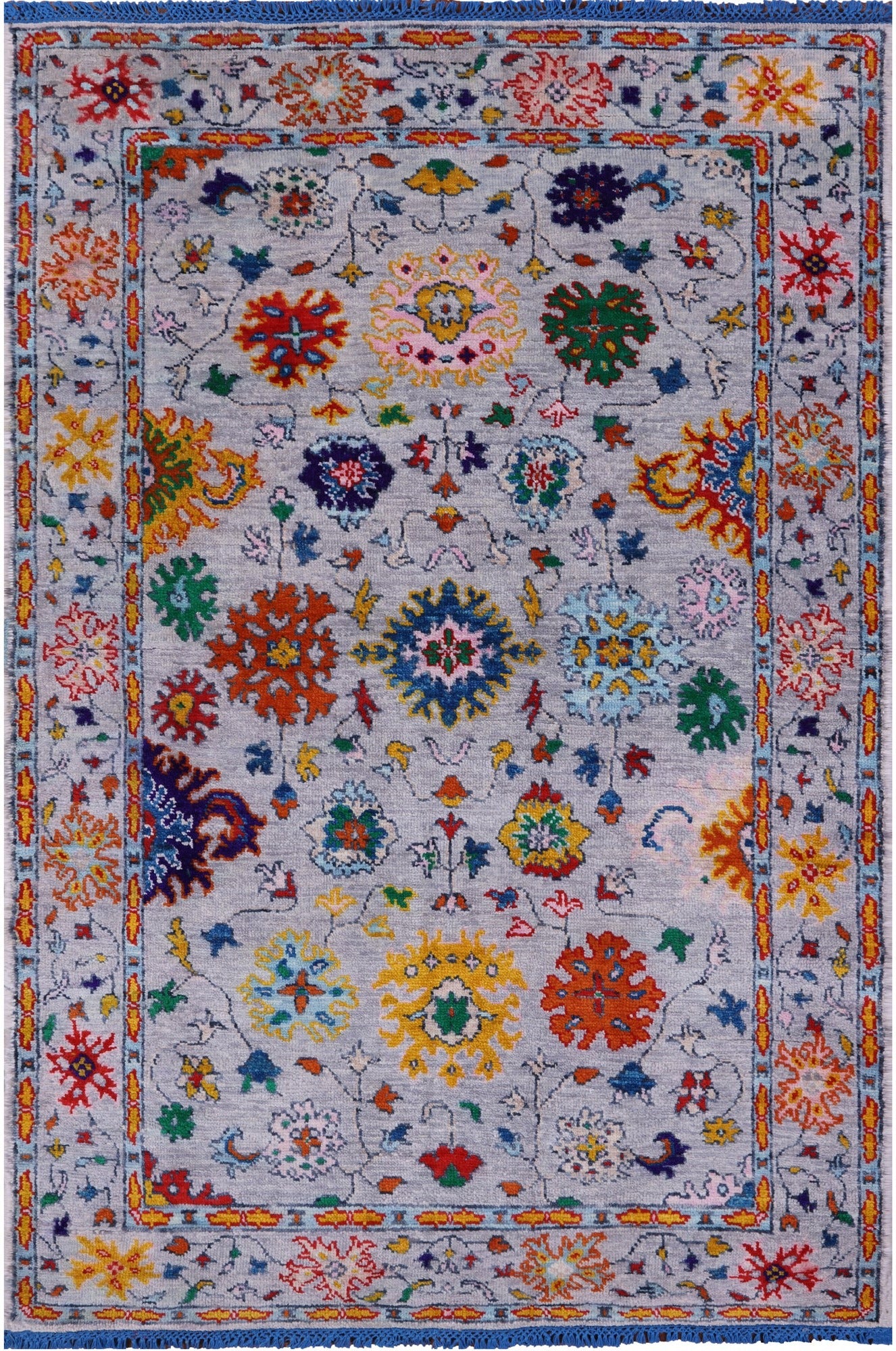 Grey Turkish Oushak Hand Knotted Wool Rug - 5' 3" X 7' 10" - Golden Nile