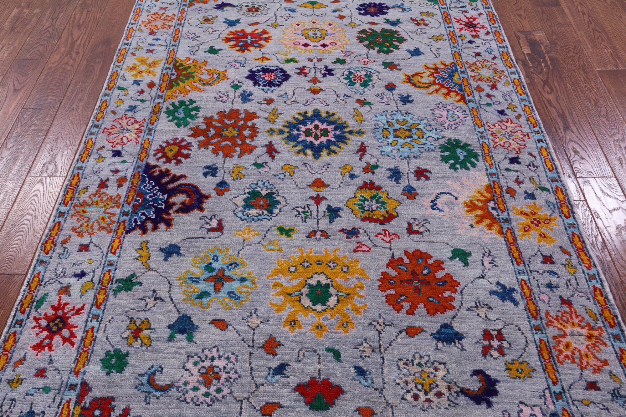 Grey Turkish Oushak Hand Knotted Wool Rug - 5' 3" X 7' 10" - Golden Nile
