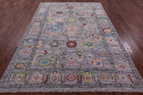 Grey Turkish Oushak Hand Knotted Wool Rug - 6' 3" X 9' 0" - Golden Nile