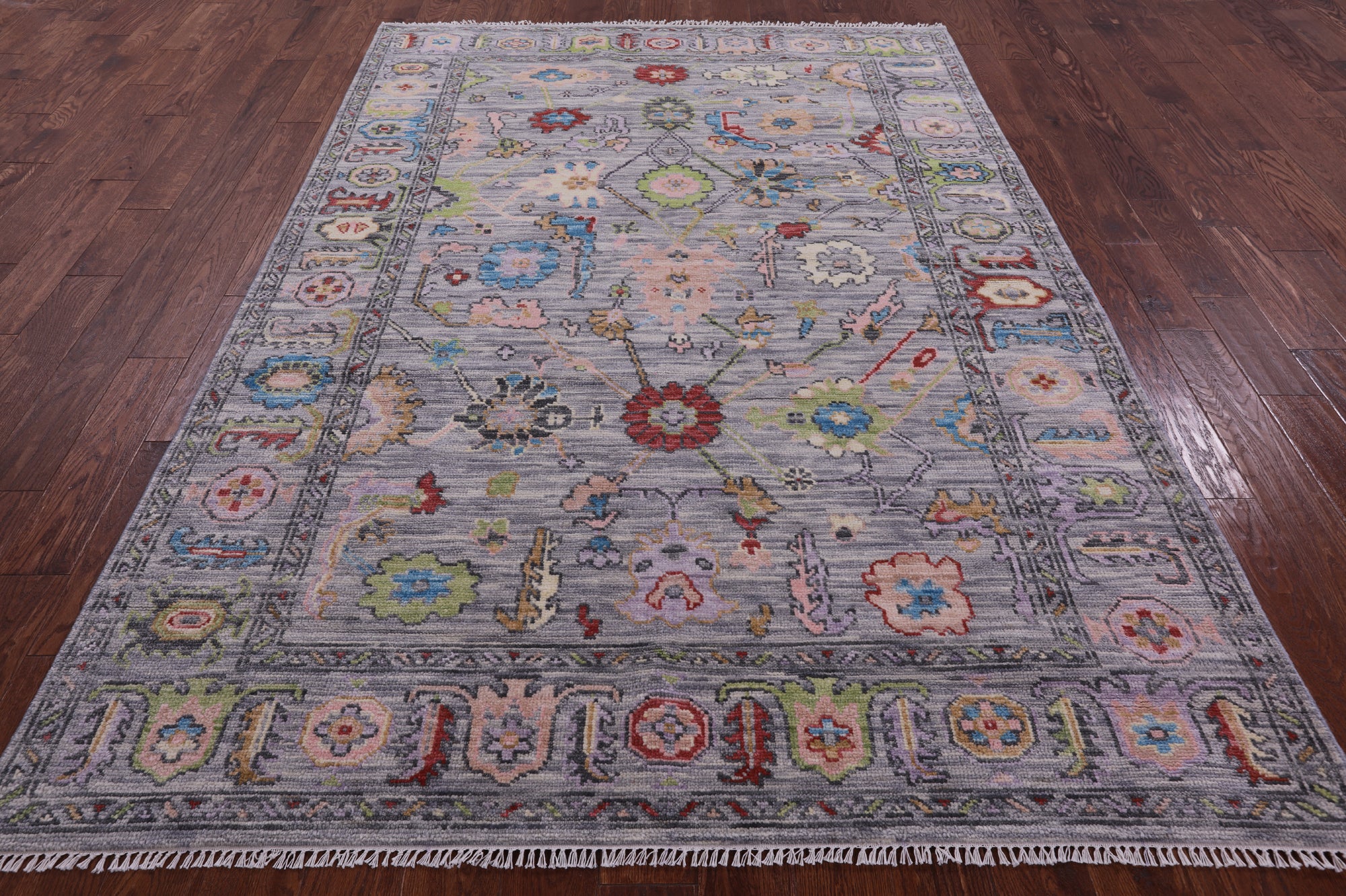 Grey Turkish Oushak Hand Knotted Wool Rug - 6' 3" X 9' 0" - Golden Nile