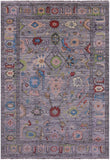 Grey Turkish Oushak Hand Knotted Wool Rug - 6' 3" X 9' 0" - Golden Nile