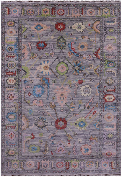 Grey Turkish Oushak Hand Knotted Wool Rug - 6' 3" X 9' 0" - Golden Nile