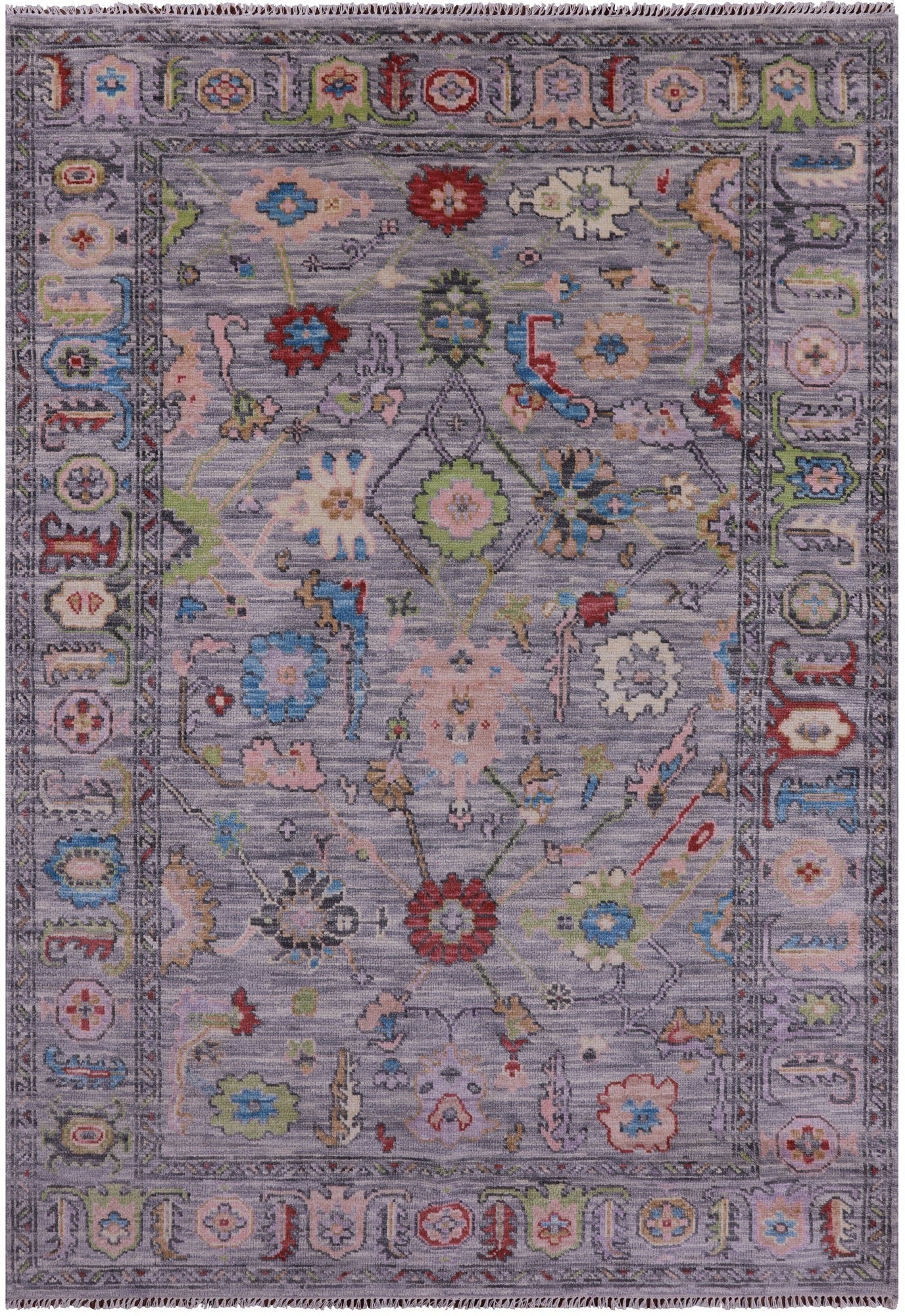 Grey Turkish Oushak Hand Knotted Wool Rug - 6' 3" X 9' 0" - Golden Nile